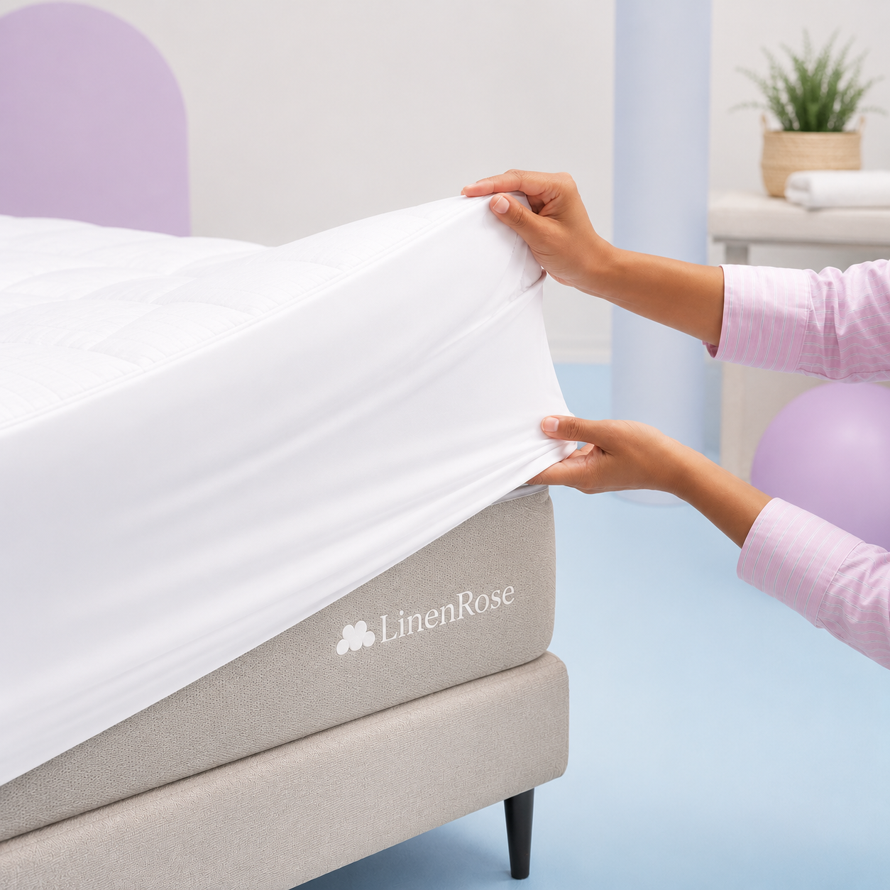 Linen&Rose - Surmatelas de luxe matelassé haut de gamme 1000 GSM